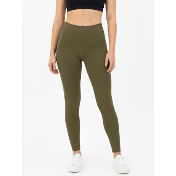 FLEO El Toro 7/8 Leggings High Rise Elastic Waist Tight Fit Green Womens Size S - Picture 1 of 8